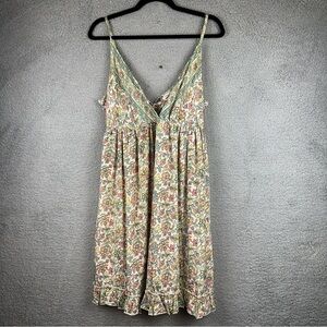 Karma Highway Dress Womens One Size White Baby Doll Floral Boho Whimsical Fairy